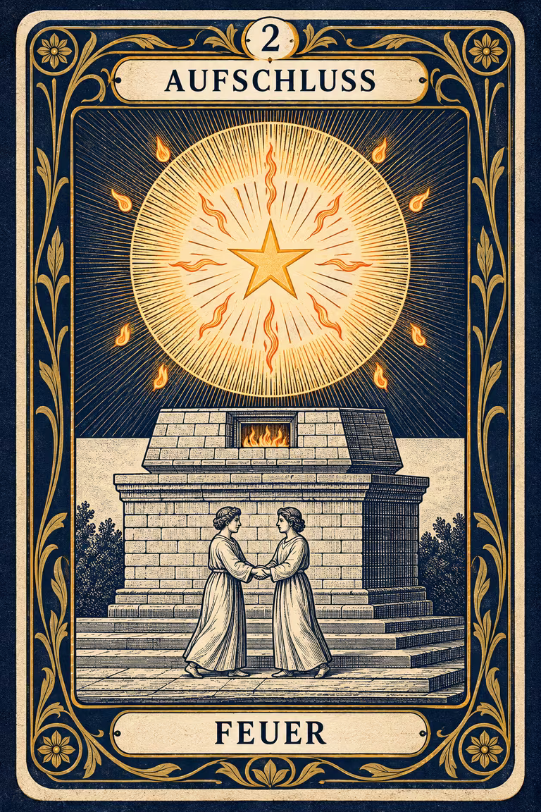 Grand Etteilla 1857 Karte 2: Aufschluss / Feuer, moderne Rekonstruktion