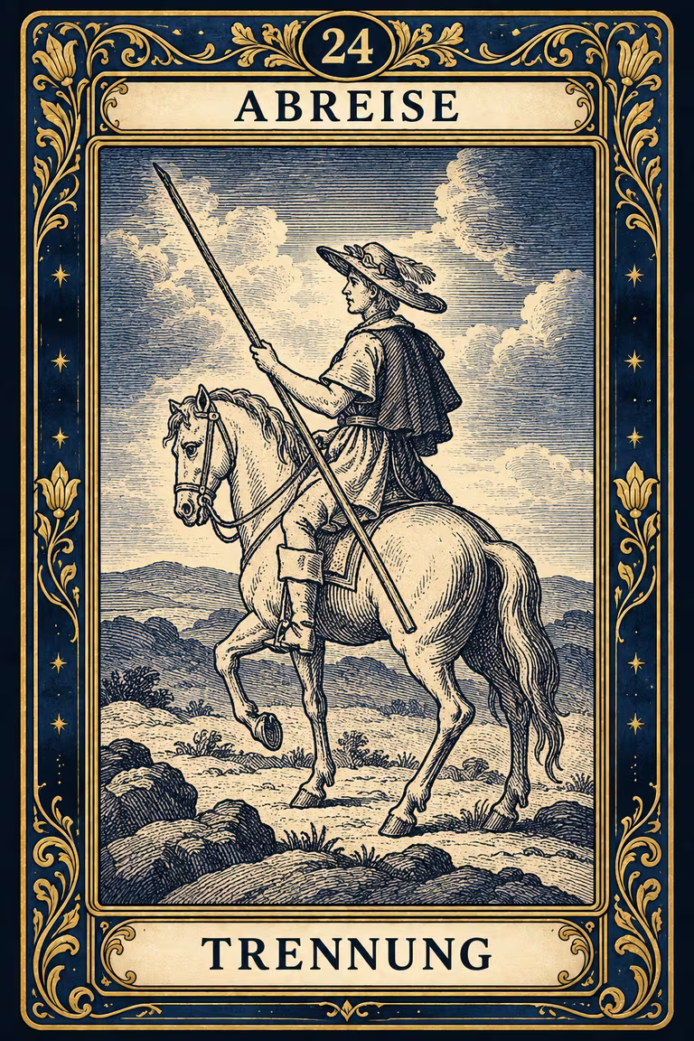 Grand Etteilla 1857 Karte 24: Abreise / Trennung, moderne Rekonstruktion