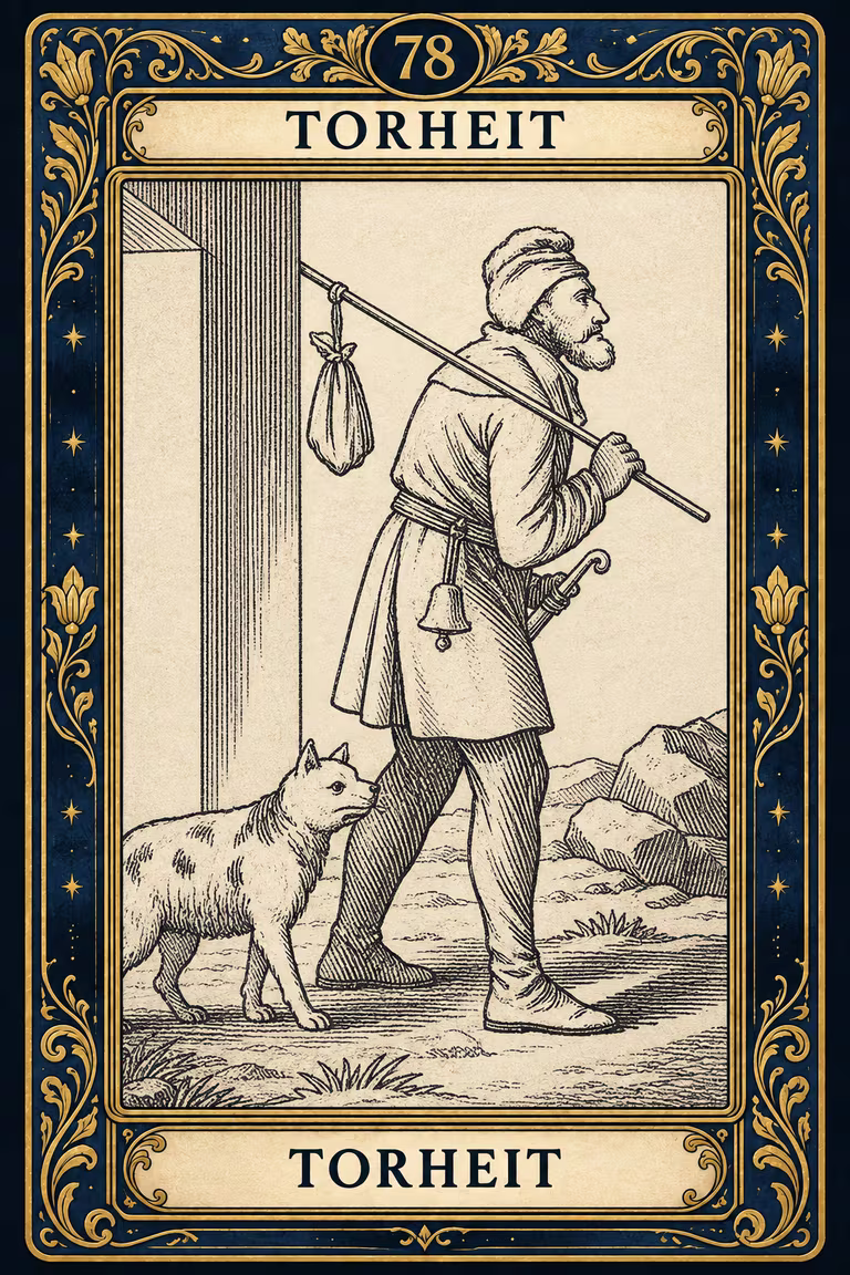 Grand Etteilla 1857 Karte 78: Thorheit / Thorheit, moderne Rekonstruktion