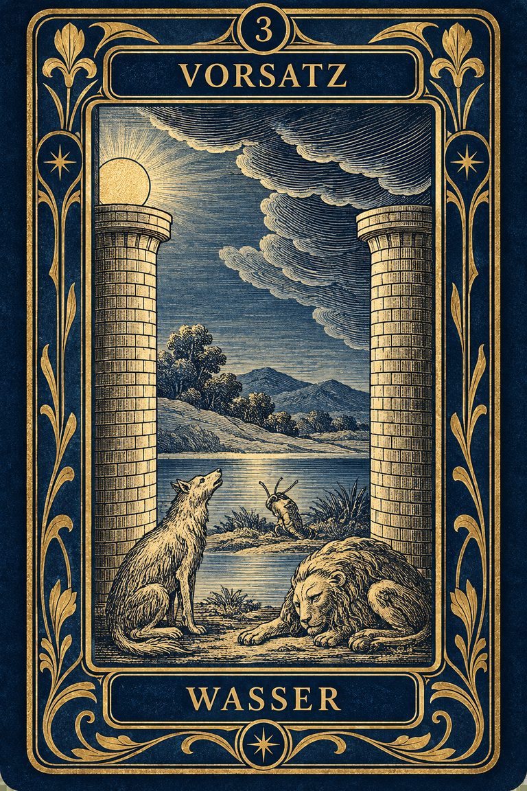 Grand Etteilla 1857 Karte 3: Vorsatz / Wasser, moderne Rekonstruktion