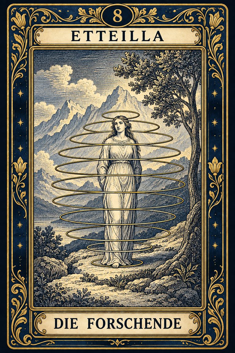 Grand Etteilla 1857 Karte 8: Etteilla / Die Forschende, moderne Rekonstruktion