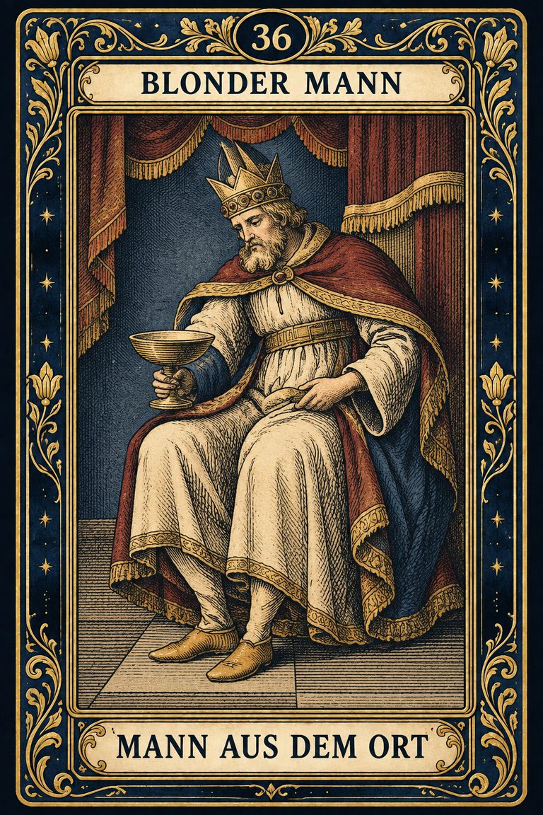 Grand Etteilla 1857 Karte 36: Blonder Mann / Mann aus dem Ort, moderne Rekonstruktion