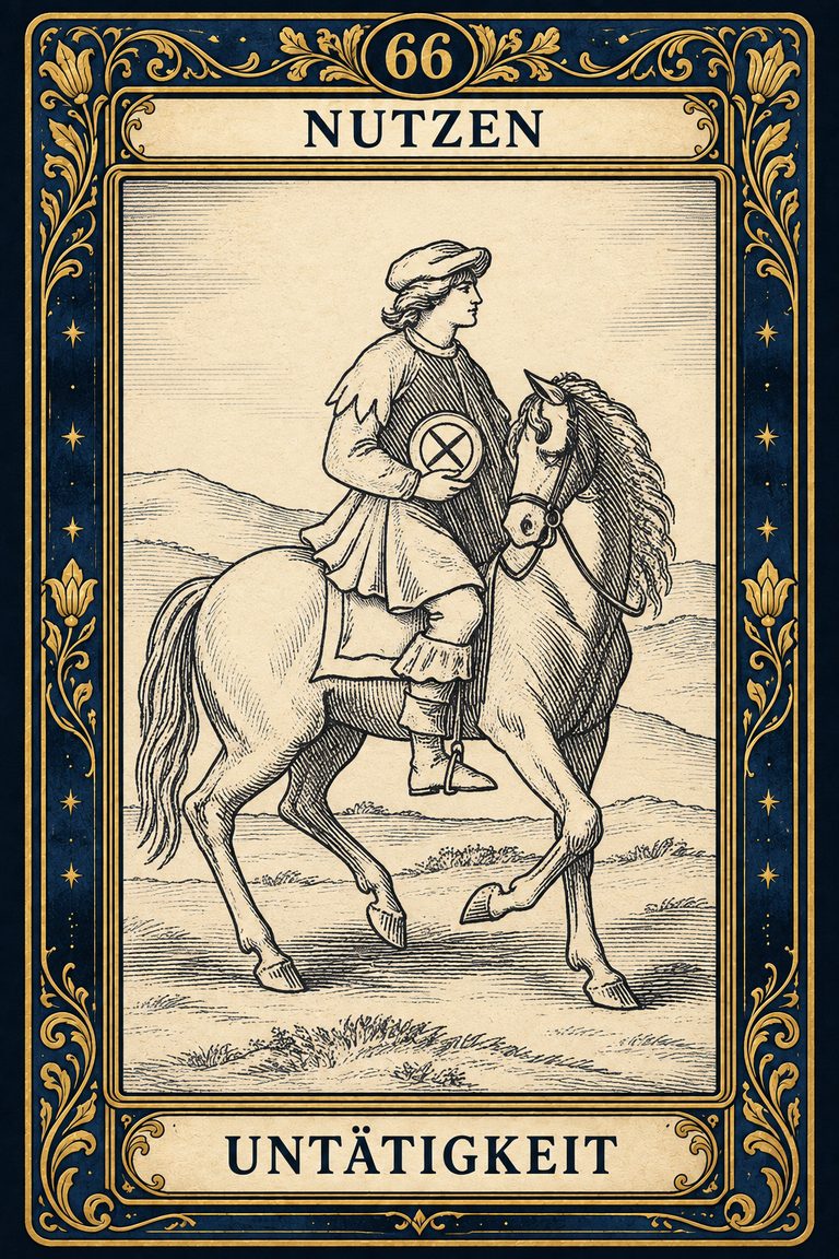 Grand Etteilla 1857 Karte 66: Nutzen / Unthätigkeit, moderne Rekonstruktion